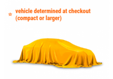 The vehicle will be determined at the time of pickup. May be a small hatchback up to a 5 door 4WD.